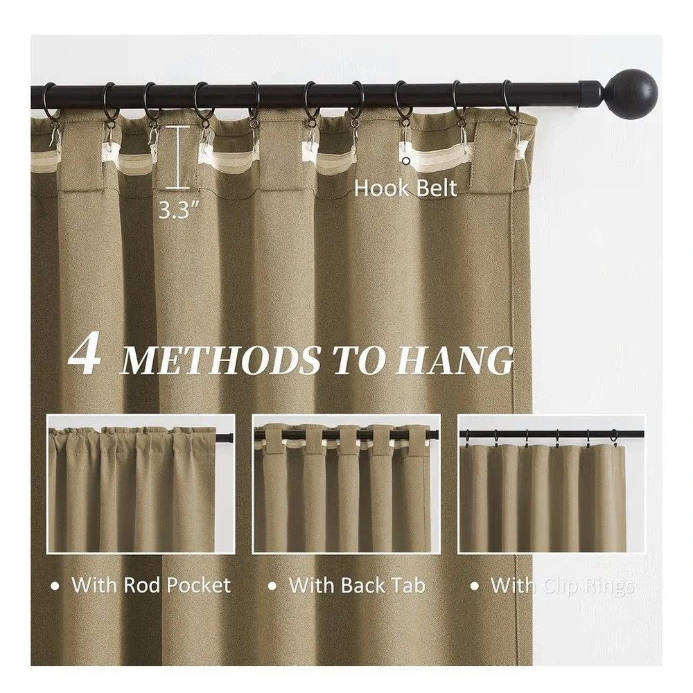 Curtains 90 Inches Long Brown NWOT